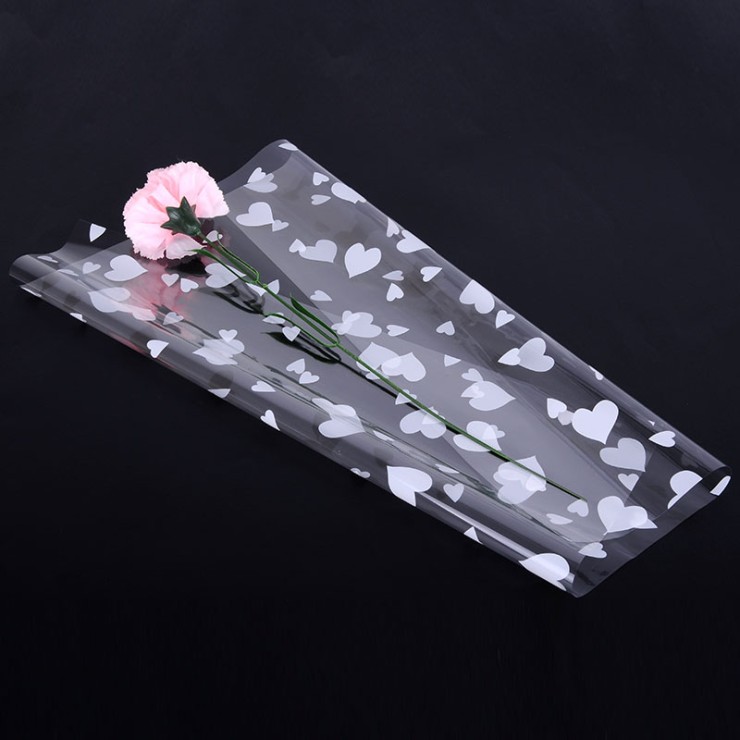 Flower gift packaging paper OPP printed small peach heart