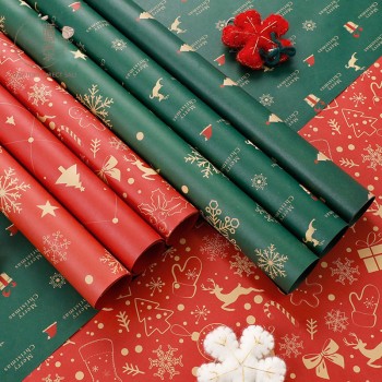 Christmas Gift Flowers Kraft Paper Packaging Paper - Christmas Packaging Paper