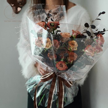 Fashionable transparent flower wrapping paper - I am willing opp